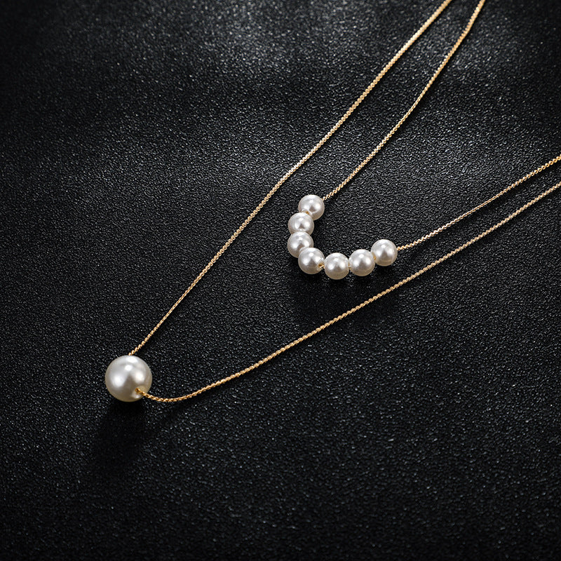 Fashion Jewelry Double Pearl Necklace