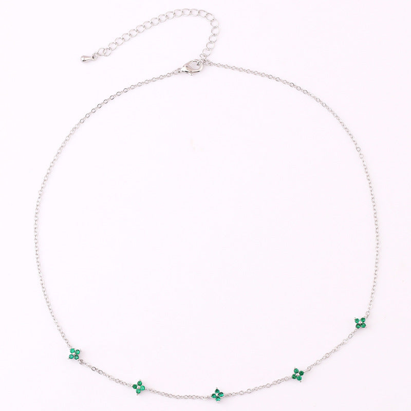 Ins Style Fashion Blue Flower Necklace