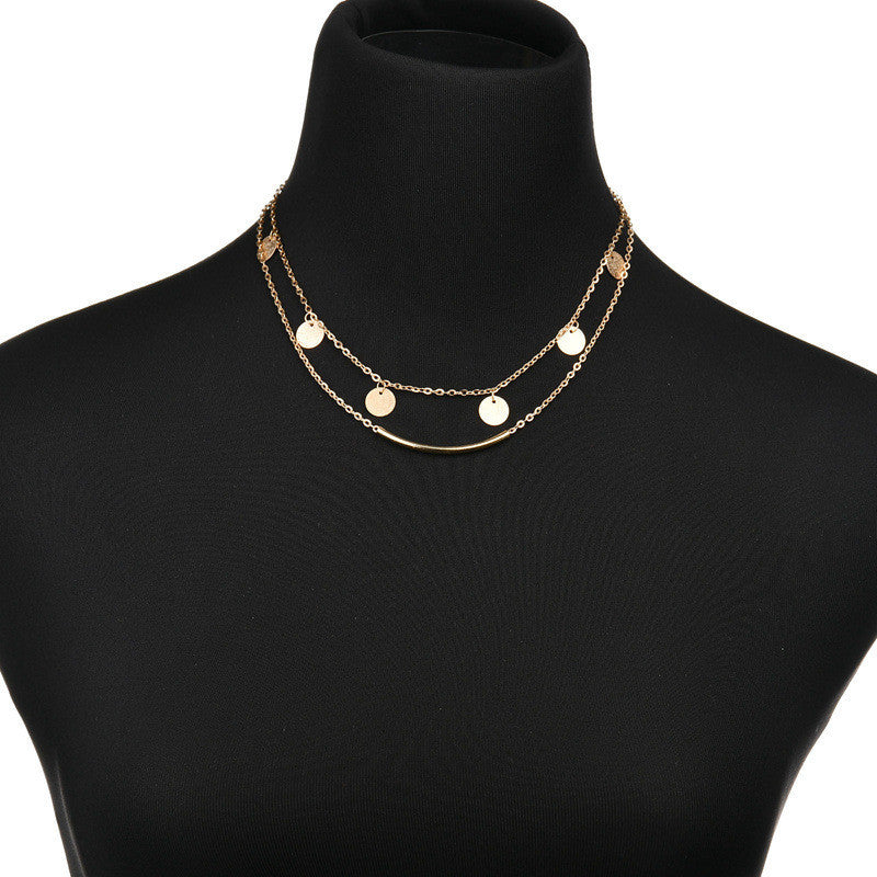 Trade cross-border street fashion classic multi Sequin Necklace