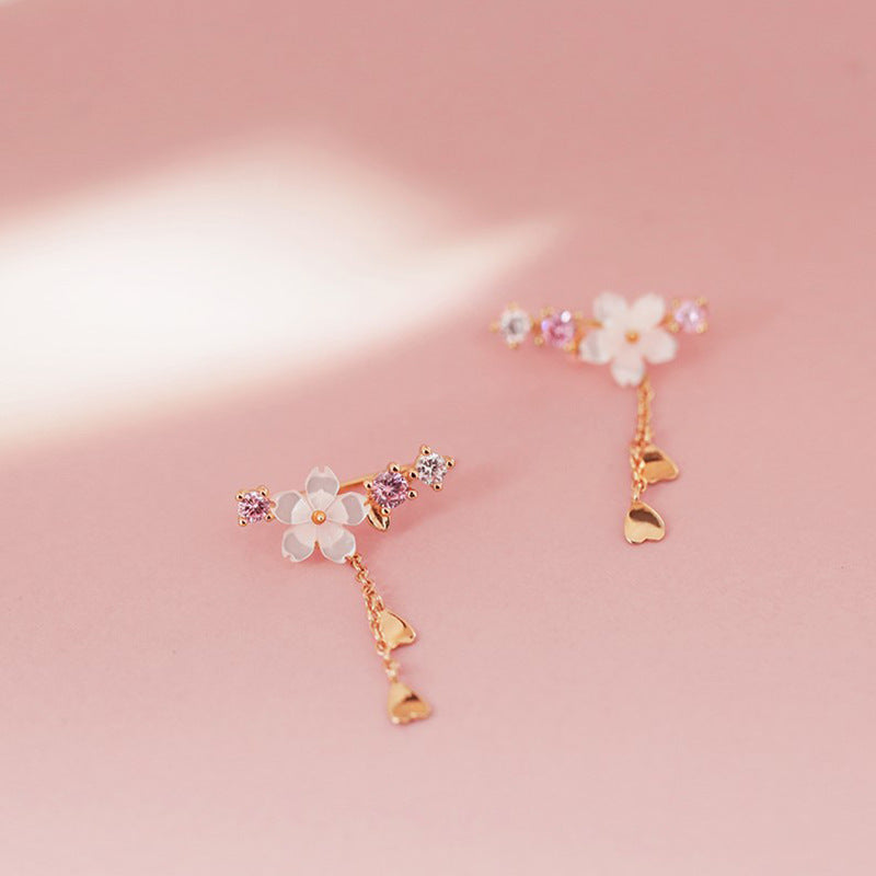 Flower Earrings And Super Fairy Design Exquisite Pendant, Long Temperament Earrings