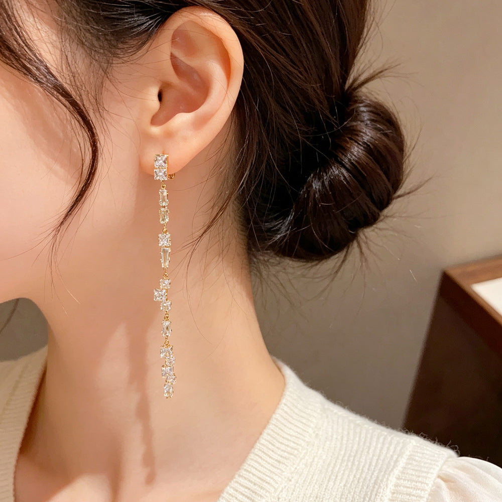Eaioncol Long Tassel Drop Earrings Gold Silver 1