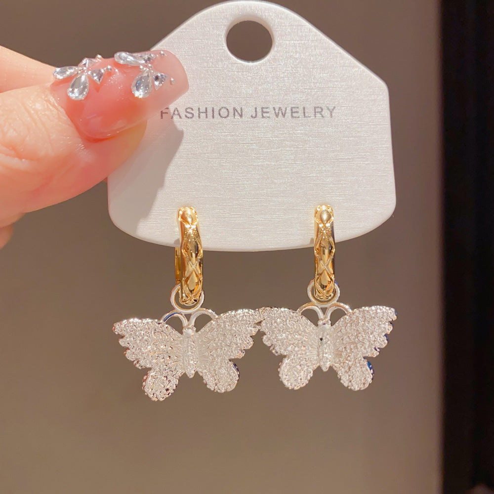 Eaioncol Two-Tone Butterfly Earrings Gold Silver 3
