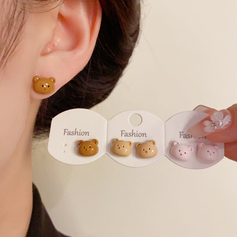 Colorful Animal Themed Set Stud Earrings - Cute Chic Design