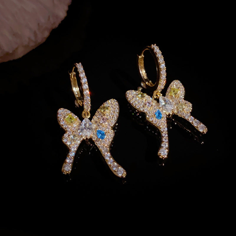 Elegant Full-Zircon Butterfly Ear Cuff Earrings – Animal Design