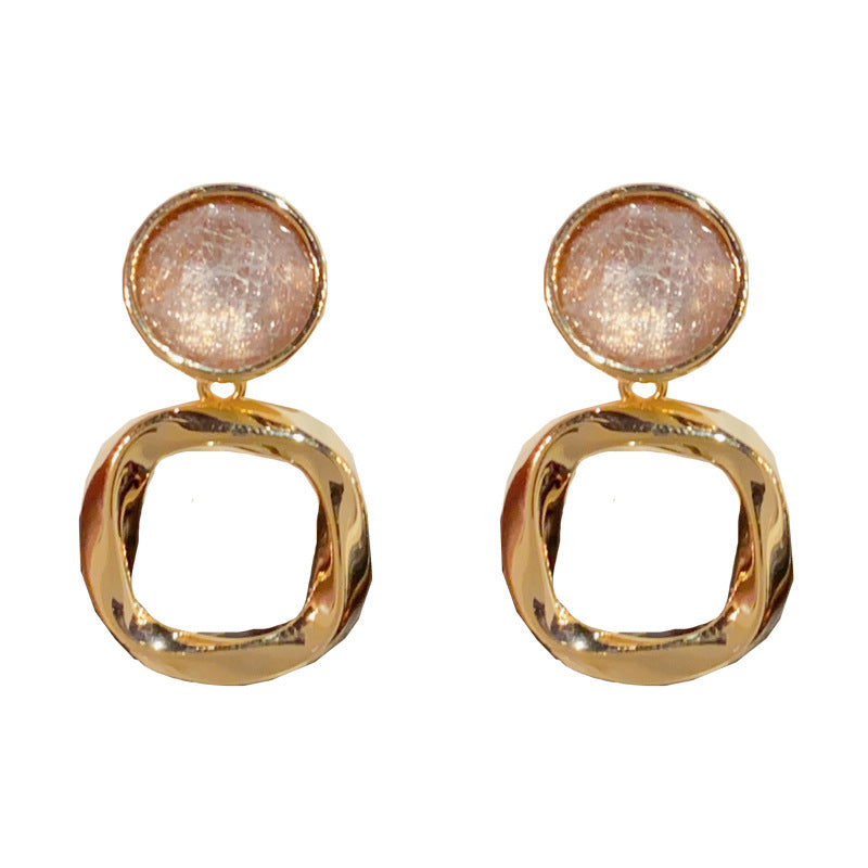 14K Gold-Plated Geometric Square Drop Earrings – Vintage Design