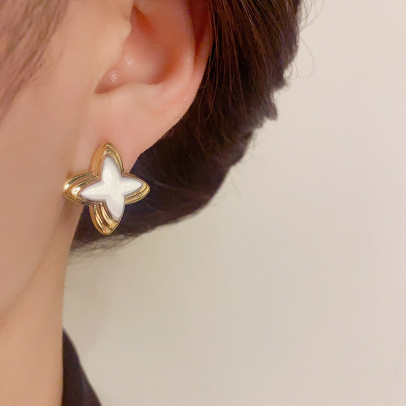 14K Gold-Plated Multilayer Starburst Earrings - Unique Minimalist