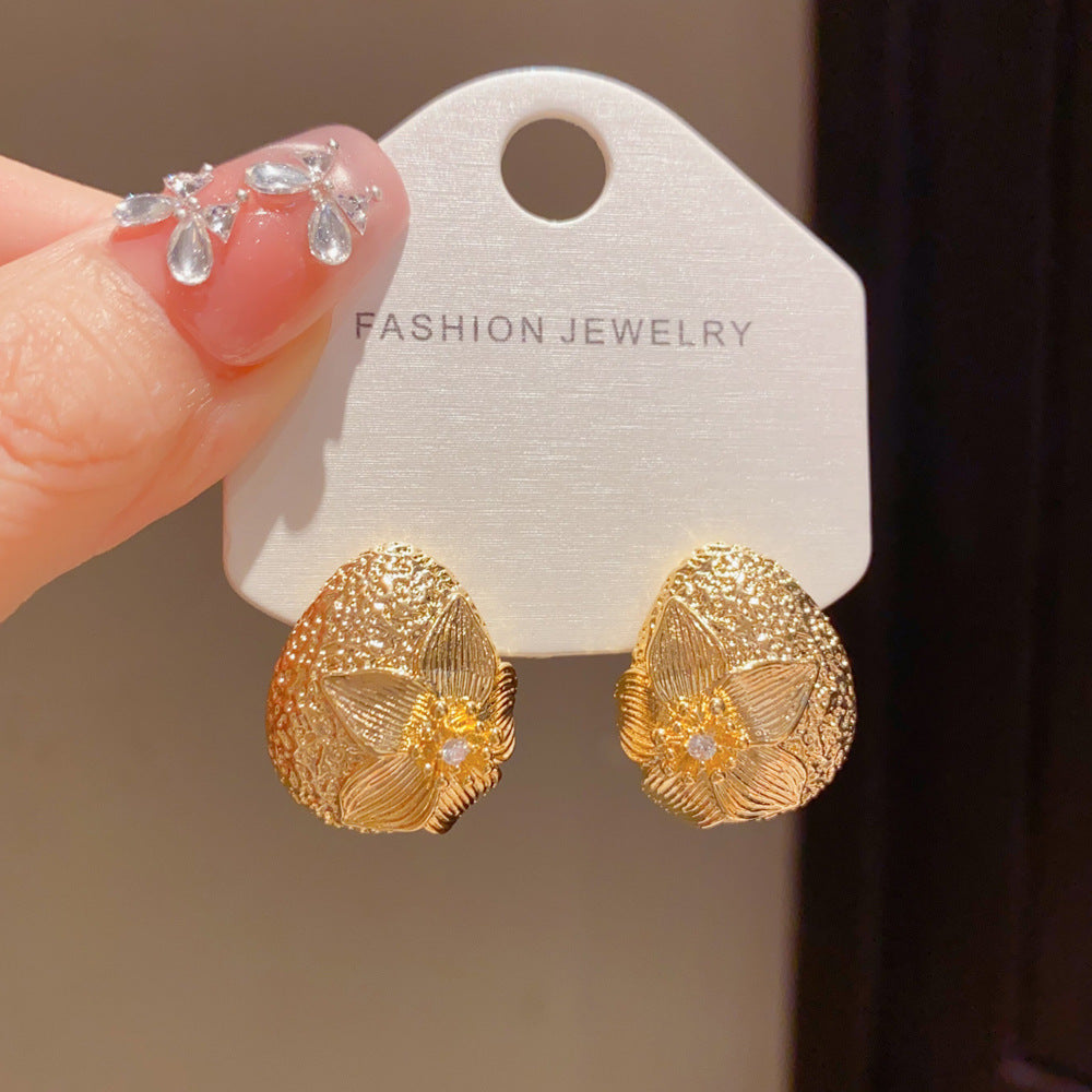 Eaioncol Floral Teardrop Earrings 18K Gold Plated