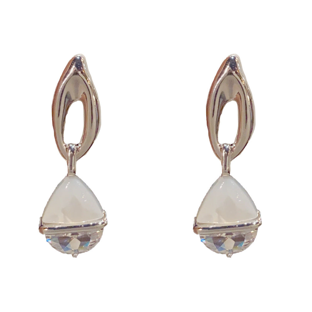 Eaioncol Geometric Mother of Pearl Drop Earrings Gold Silver