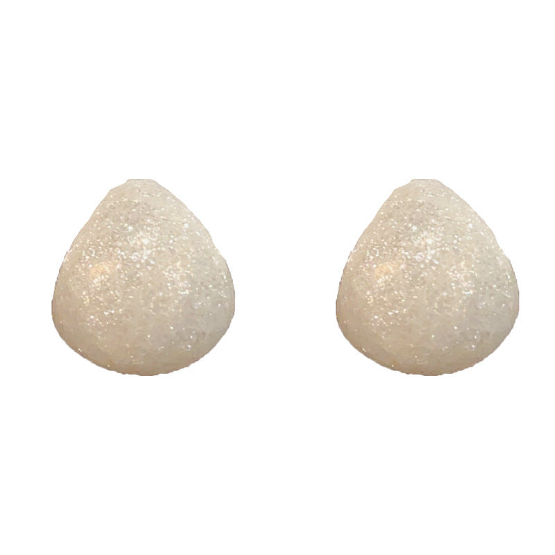 Eaioncol White Teardrop Stud Earrings Gold