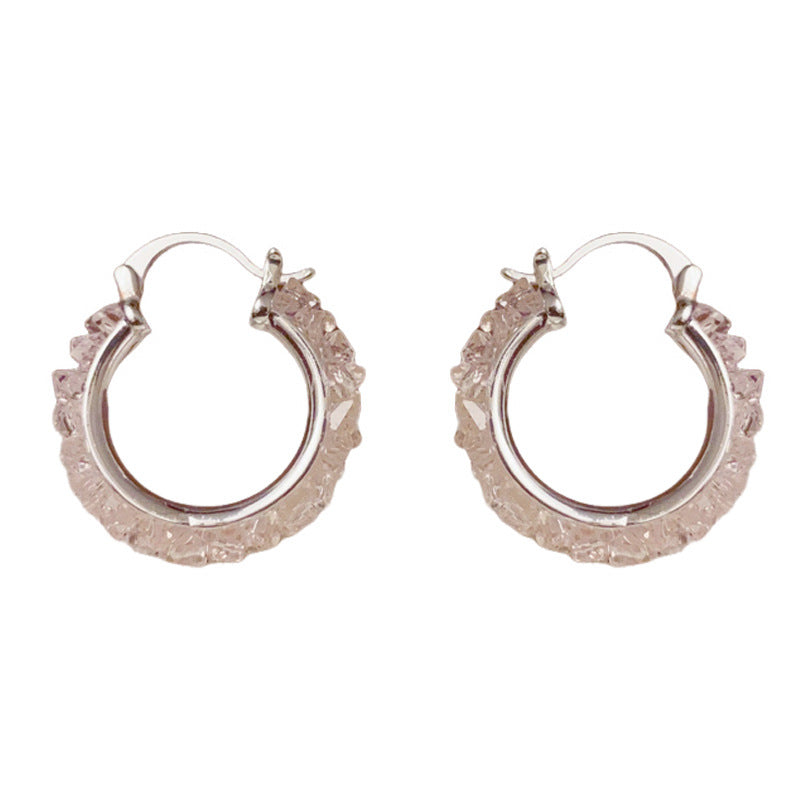 14K Gold Crystal Circle Hoop Earrings – Elegant Minimalist Style