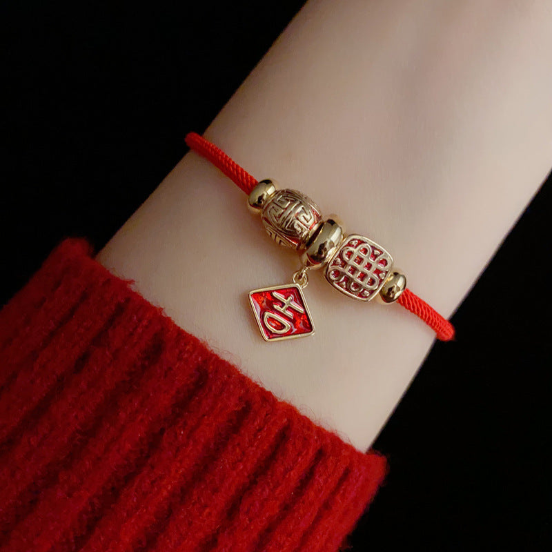 14K Gold-Plated Lucky Charm Bracelet - Lucky Character Design