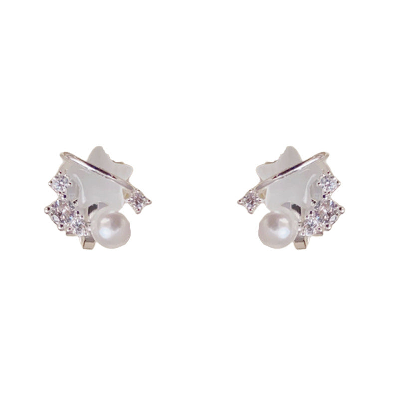 Luxury Zircon Pearl Star Non-Pierced Ear Clip Earrings– Elegant Design