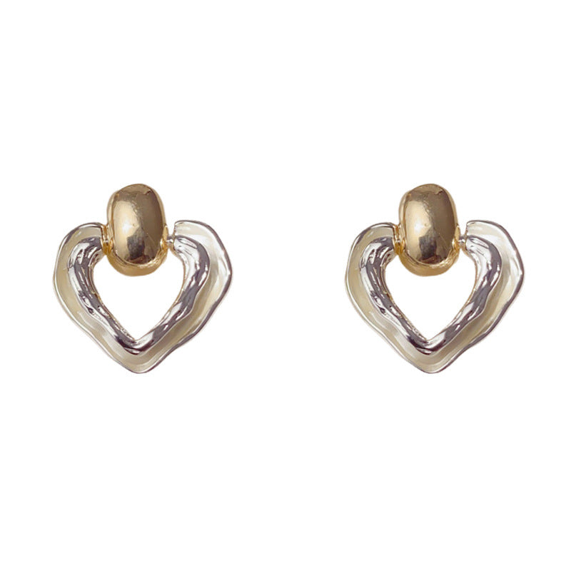 Luxury Thin-Coated Geometric & Heart Drop Earrings – Elegant Design