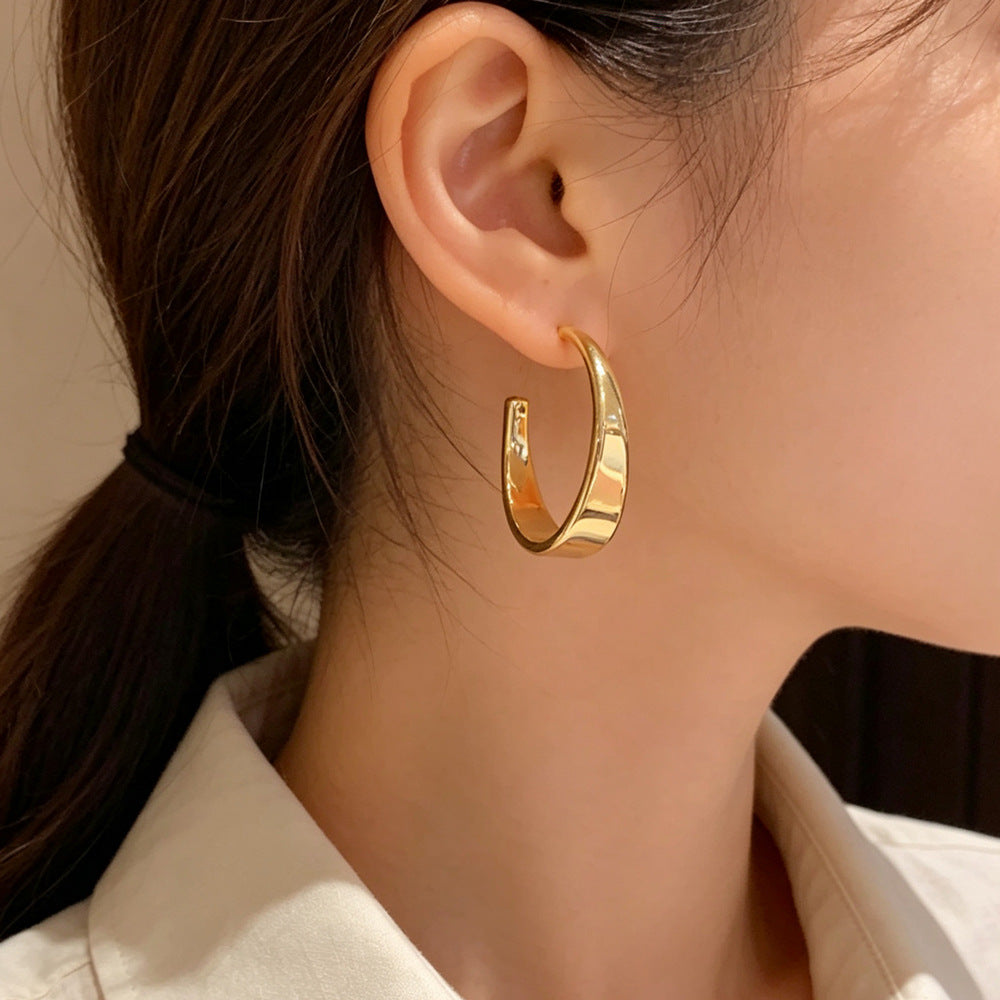 Eaioncol Geometric Hoop Earrings 14K Gold Plated