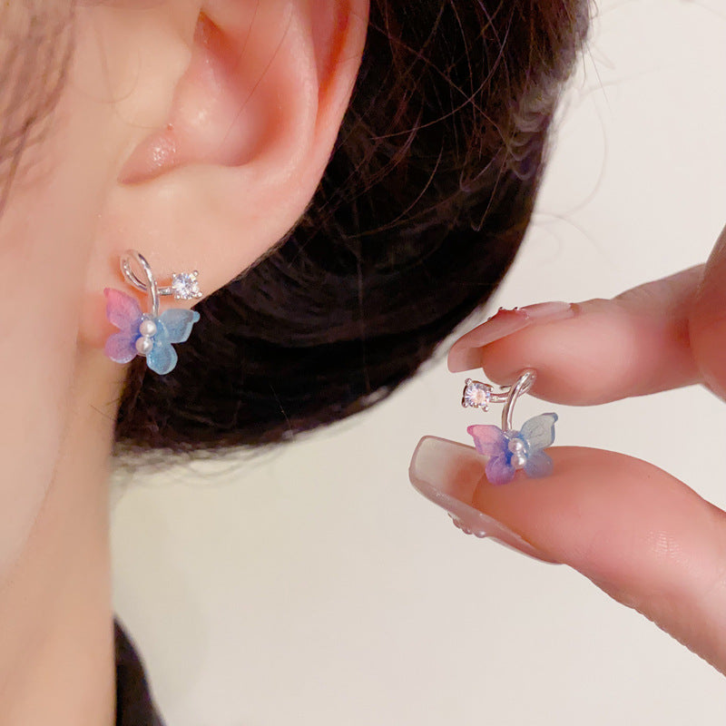 14K Gold Plated Chic Multicolor Butterfly Stud Earrings – Cute Jewelry