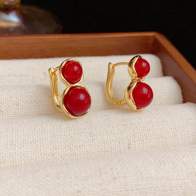14K Gold-Plated Pearl Hoop Earrings - Elegant & Minimalist Design