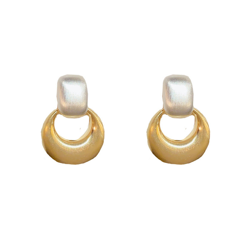 14K Gold-Plated Color-Blocked Hoop Earrings - Chic Minimalist Design