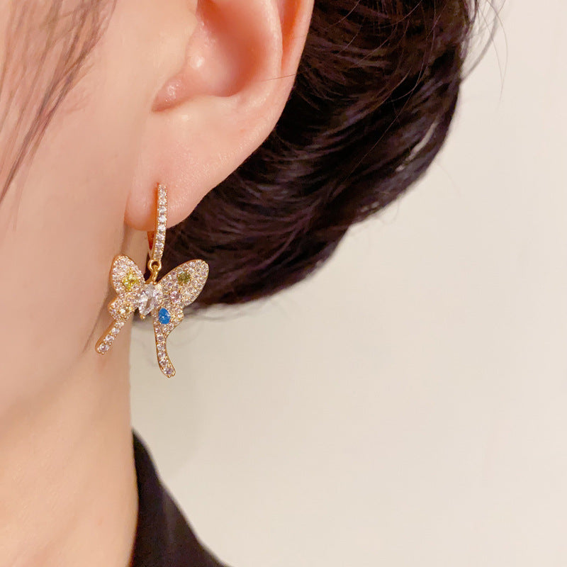 Elegant Full-Zircon Butterfly Ear Cuff Earrings – Animal Design