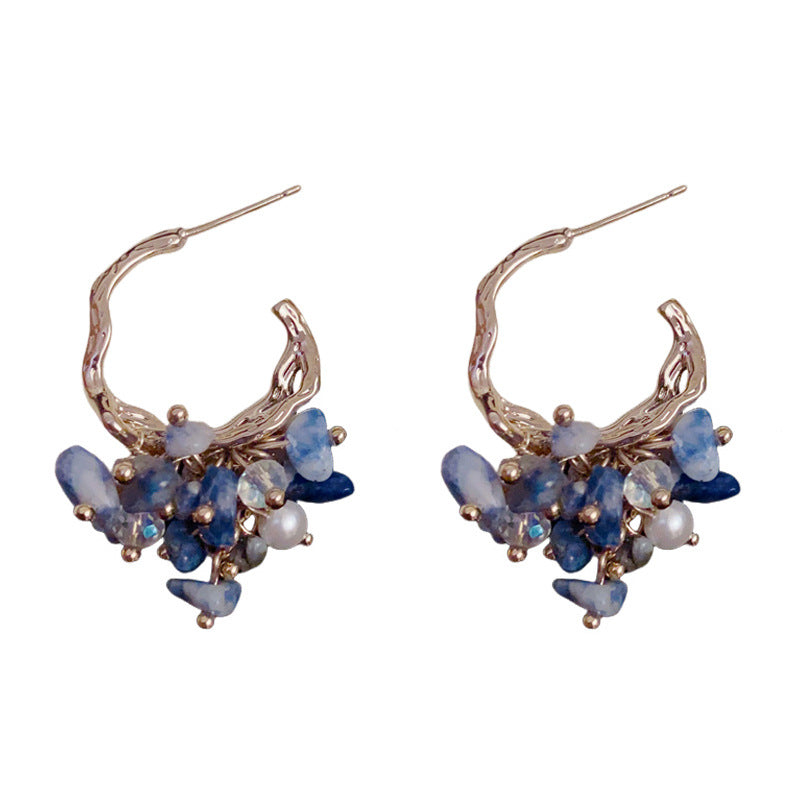 Luxury Geometric Grape Beaded Tassel Earrings – Elegant Design