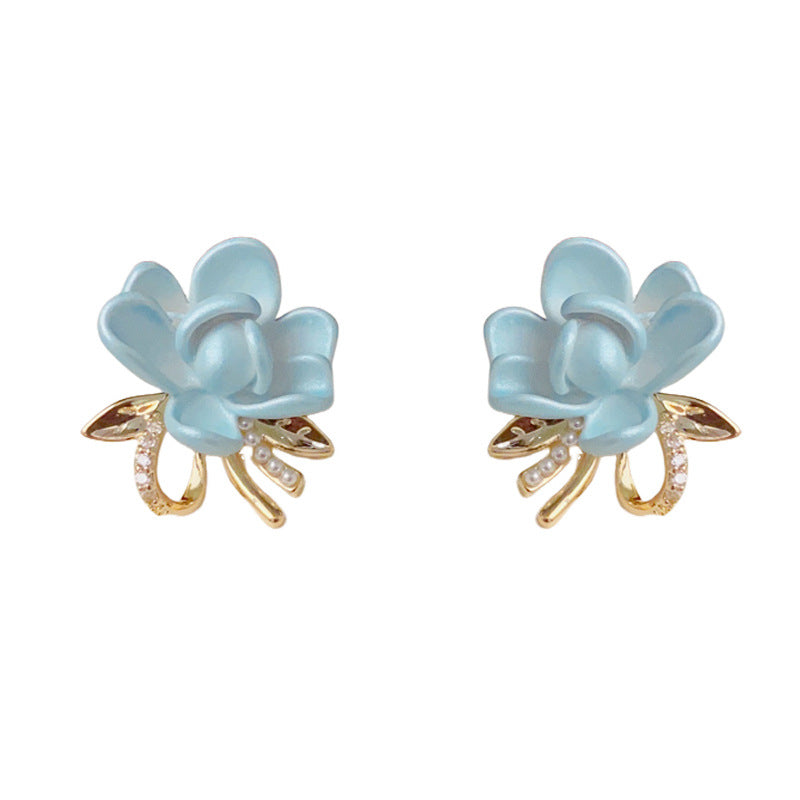 14K Gold Sweet Petal Bow Stud Earrings – S925 Silver Needle
