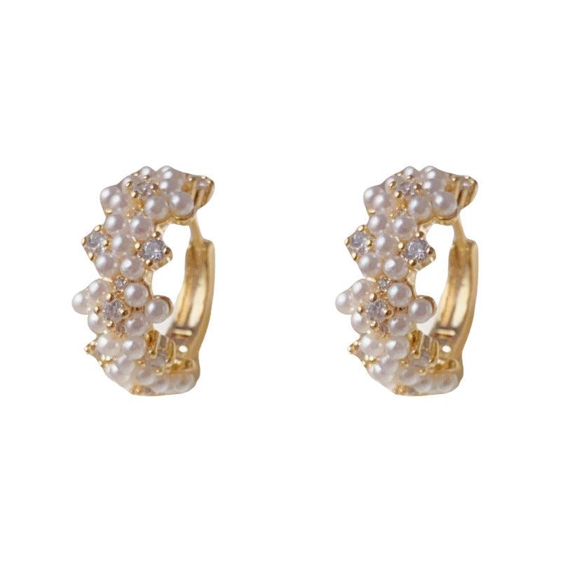 Luxury Zircon Pearl Ear Cuff Earrings – Geometric Design