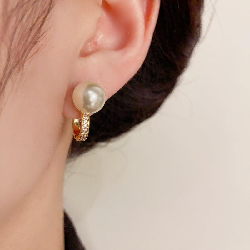 14K Gold Pearl & Silver Pearl Earrings - Chic Elegance Design