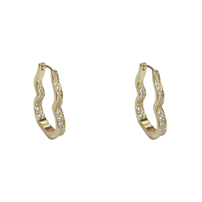 Luxury Zircon Hollow Gourd Ear Cuff Earrings – Elegant Design