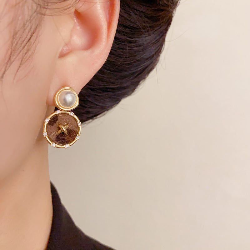 Luxury Leopard Pony Hair Geometric Drop Earrings – French Retro Design