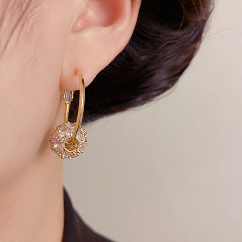 Elegant Micro-Pavé Zircon Circle Hoop Earrings – Minimalist Design