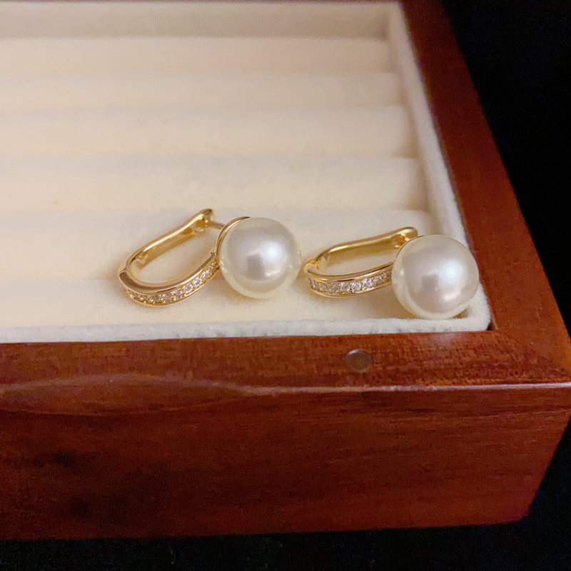 14K Gold Pearl & Silver Pearl Earrings - Chic Elegance Design