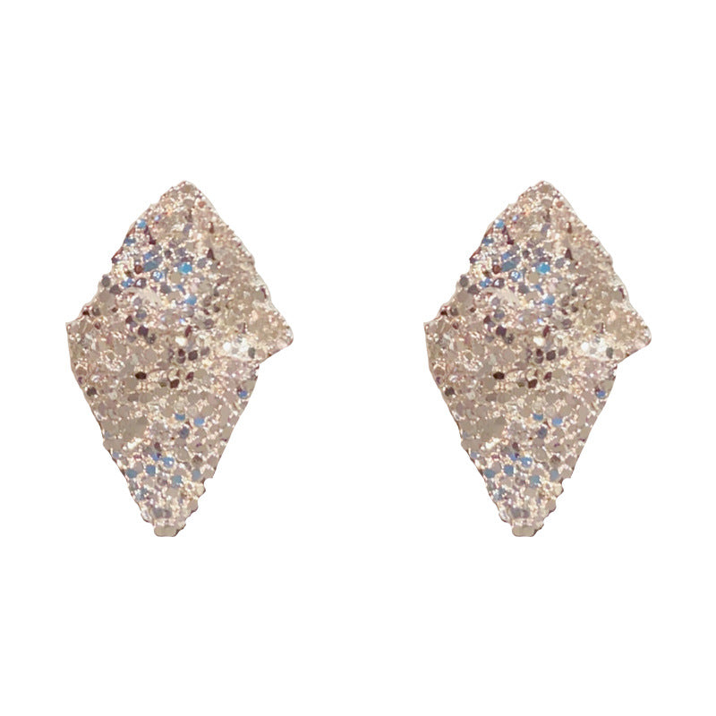 Eaioncol Geometric Irregular Rhombus Stud Earrings Gold
