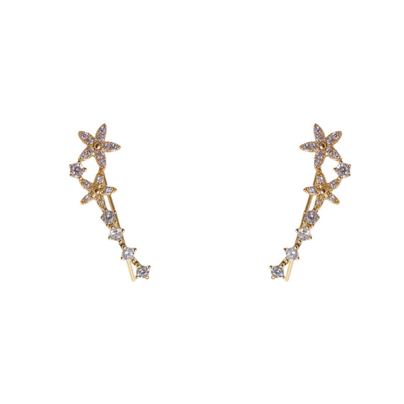 Luxury Full-Zircon Star Ear Climber Earrings – Elegant Design