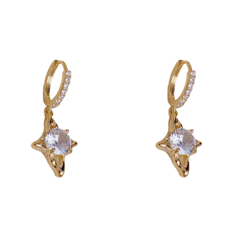 Luxury Zircon Star Ear Cuff Earrings – Elegant Design