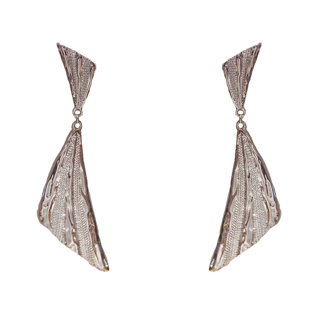 Eaioncol Geometric Long Drop Earrings Gold