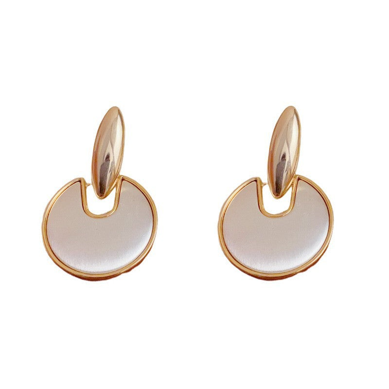 Eaioncol Two-Tone Circle Drop Earrings 14K Gold & Silver Plated