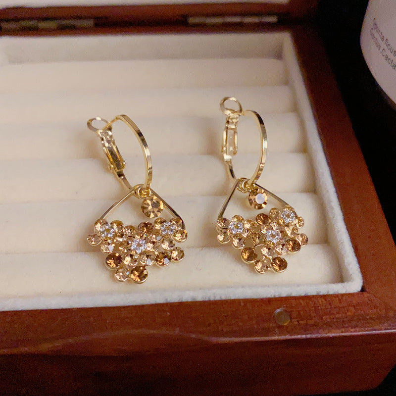 14K Gold-Plated Zircon Teardrop Earrings - Radiant Elegance Design