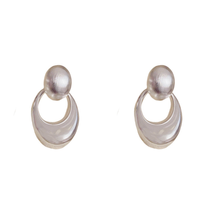 Luxury Metal Brushed Geometric Drop Earrings – Elegant Design