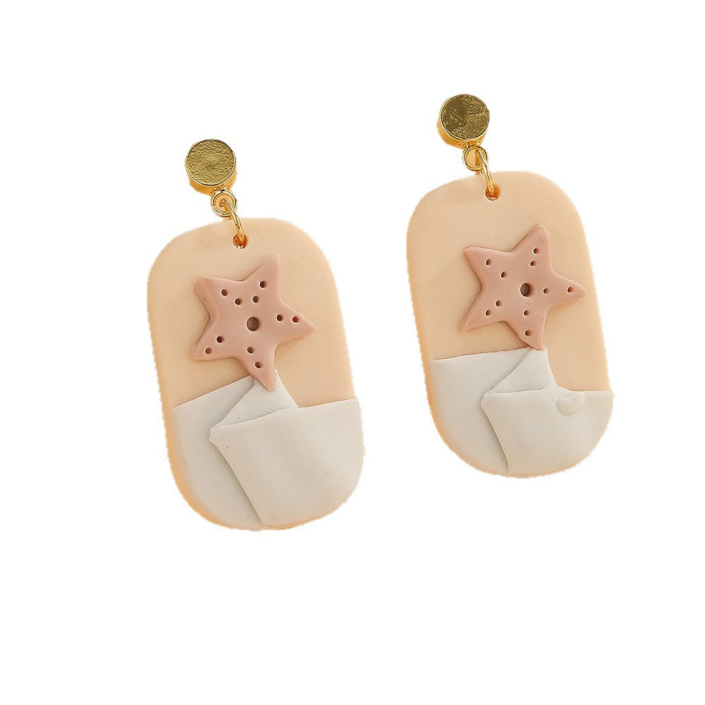 Elegant Handmade Marine Animal Clay Stud Earrings – ECO Design