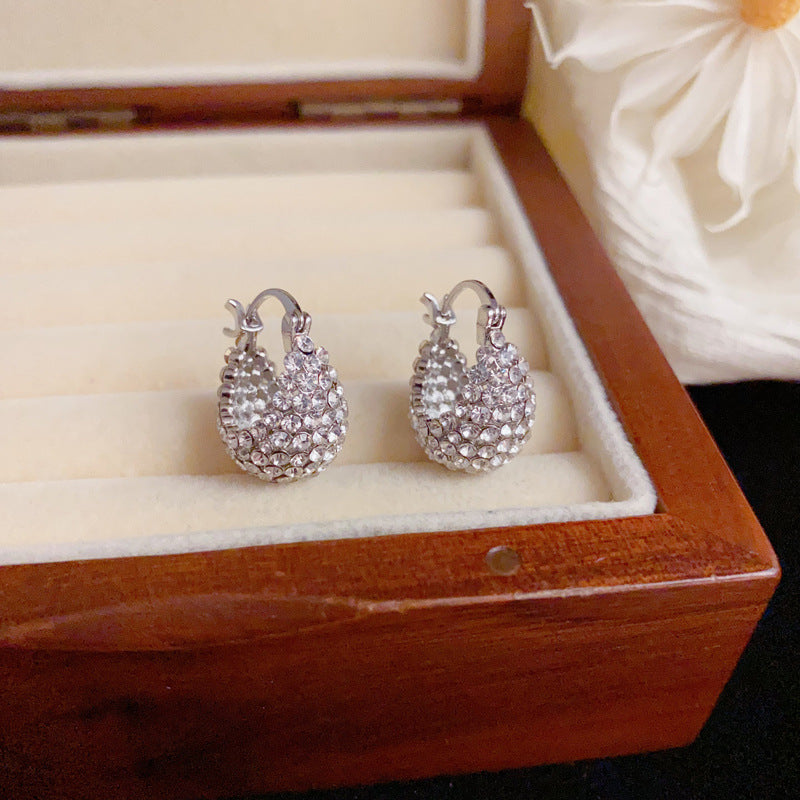 Elegant Full-Zircon U-Shaped Ear Cuff Earrings – Geometric Design