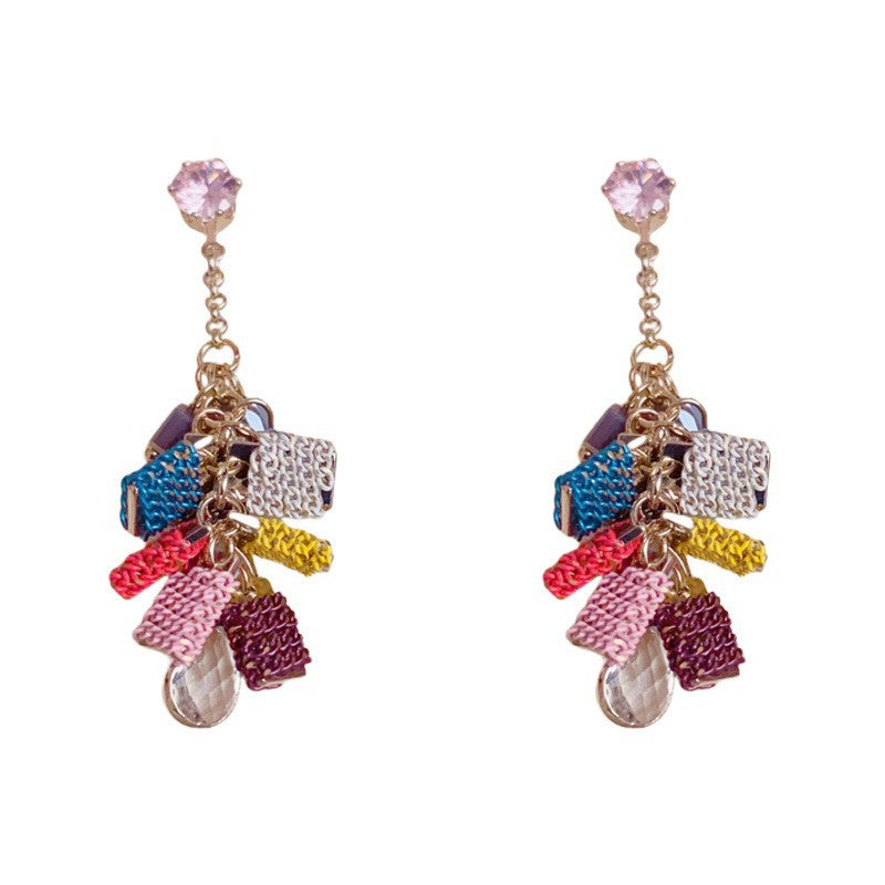 Eaioncol Handmade Teardrop Tassel Drop Earrings Gold