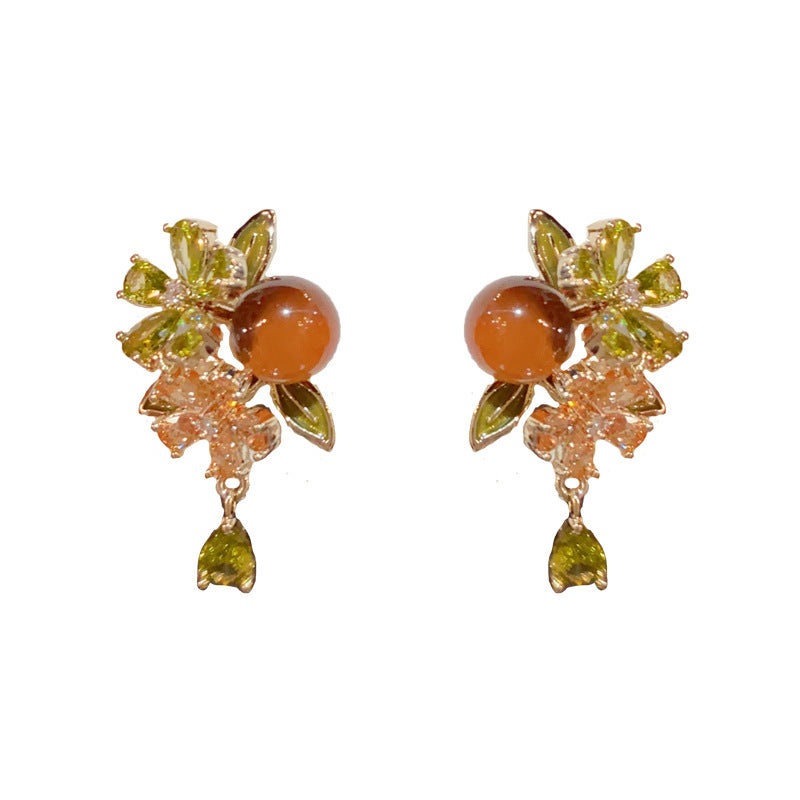 14K Gold-Plated Persimmon Petal Tassel Earrings - Chic Minimalist