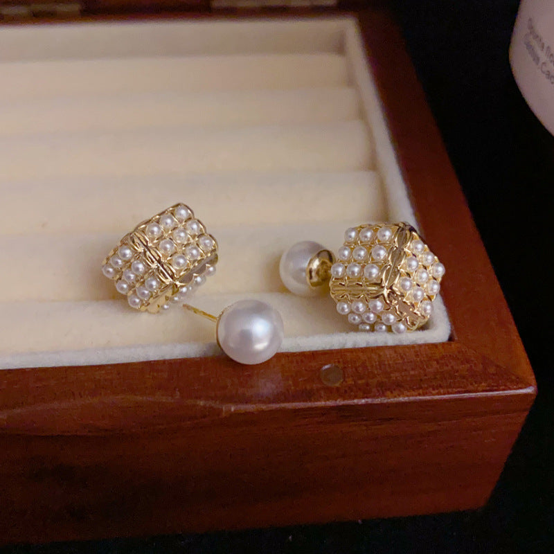 14K Gold-Plated Multi-Way Pearl Earrings – Chic Minimalist Design