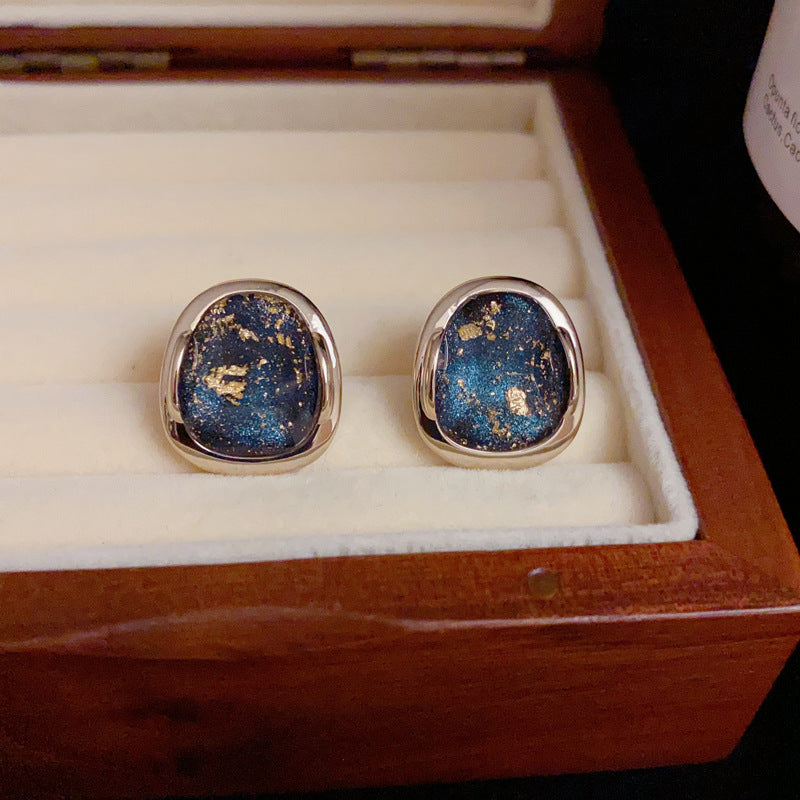 14K Gold-Plated Geometric Square Earrings - Vintage Minimalist Style