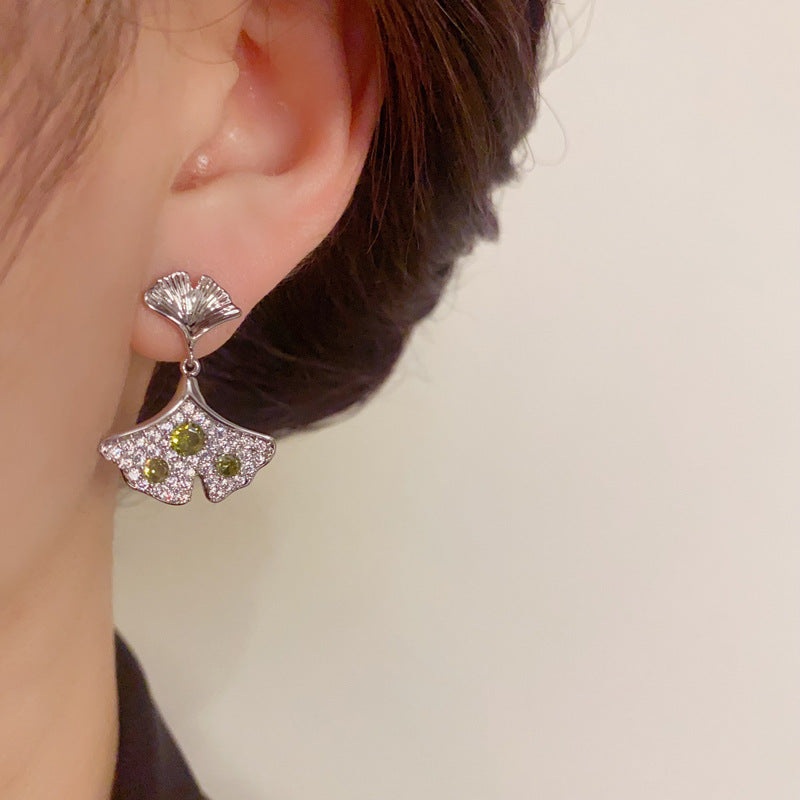 S925 Silver plating Ginkgo Leaf Earrings - Elegant Design