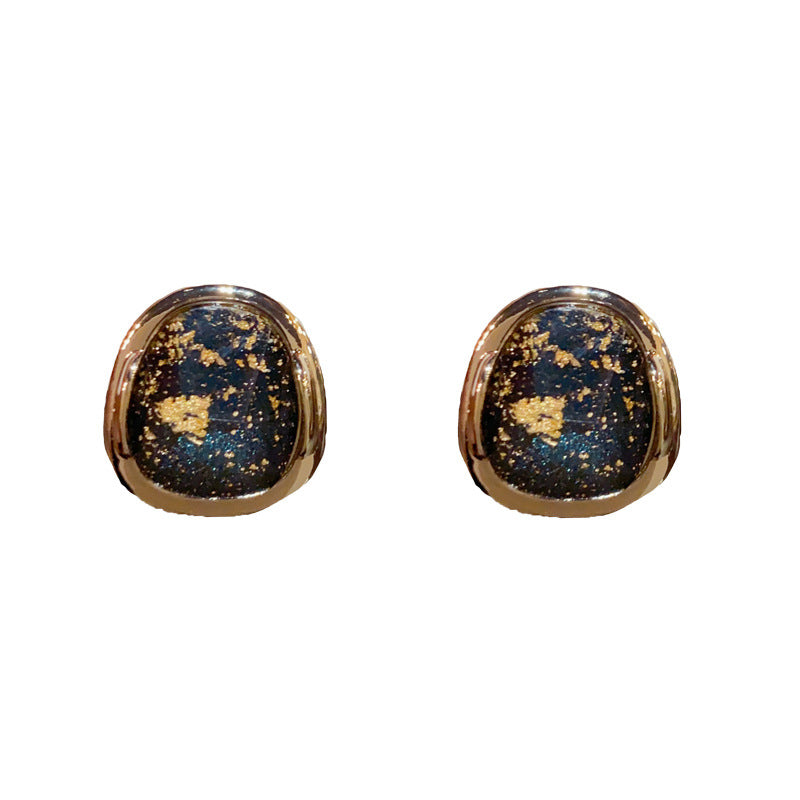 14K Gold-Plated Geometric Square Earrings - Vintage Minimalist Style