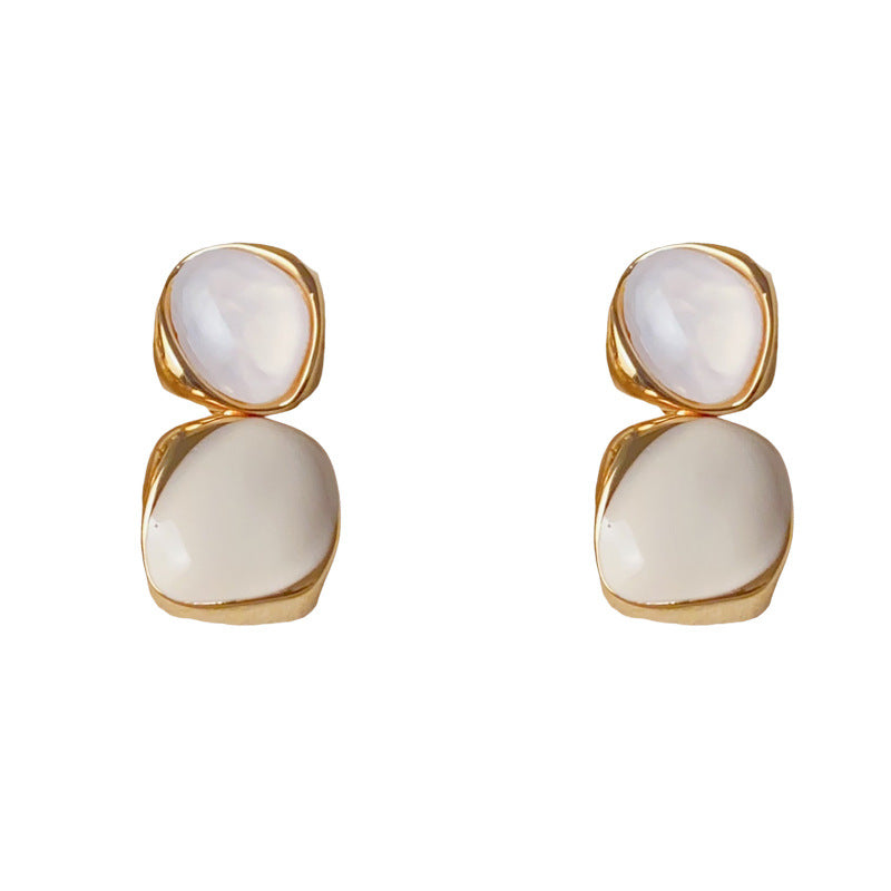 Elegant Drip-Oil Geometric Drop Earrings – Minimalist Design