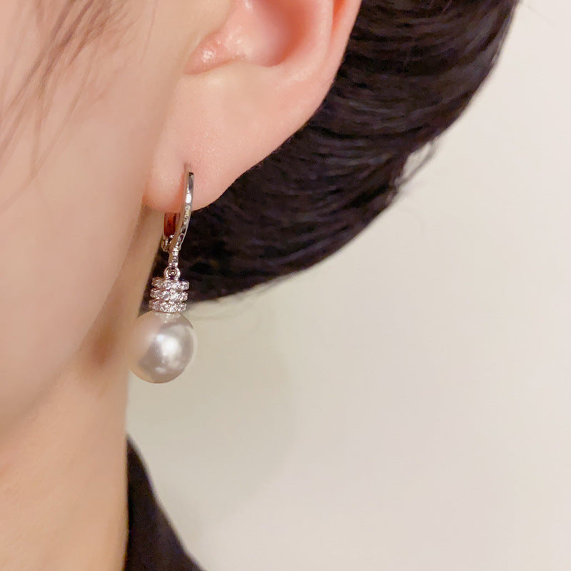 14K Gold-Plated Pearl Tassel Drop Earrings – Elegant Minimalist Design