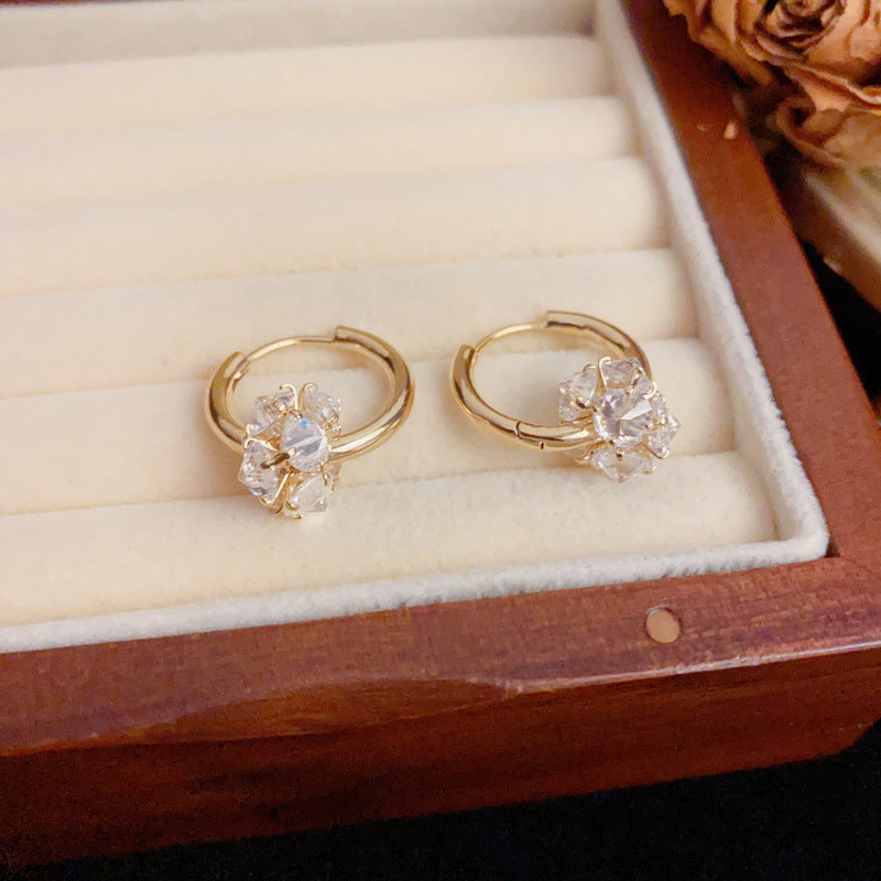 Luxury Zircon Round Ear Cuff Earrings – Geometric Elegant Design