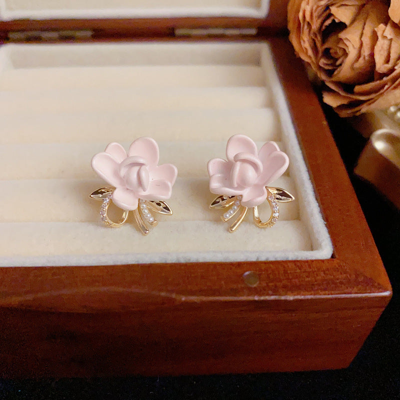 14K Gold Sweet Petal Bow Stud Earrings – S925 Silver Needle
