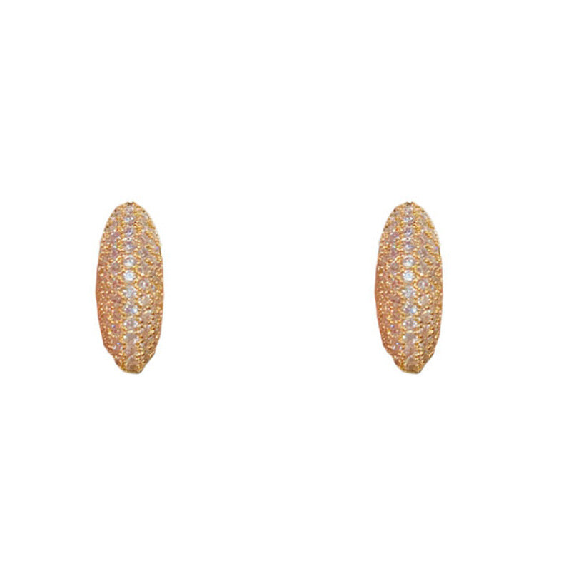 Elegant Micro-Zircon Teardrop Stud Earrings – Geometric Design